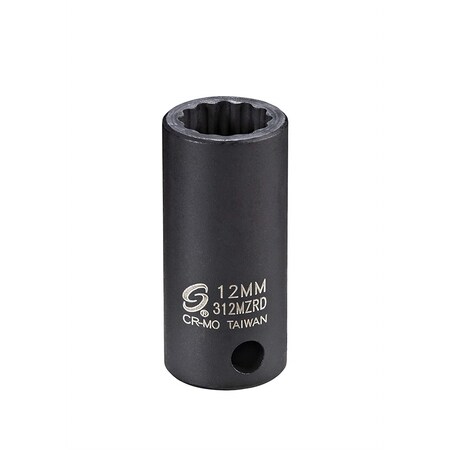 Sunex 3/8 in. Drive 2mm 12-Point Semi-Deep Impact Socket 312MZRD